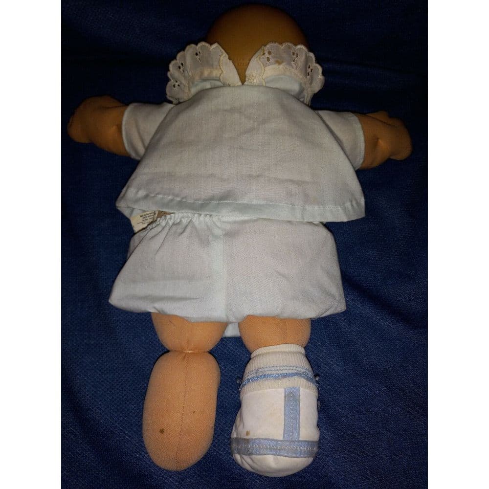Uneeda Vintage Baby Doll Rare Mcmlxxx Plastic head All Cloth Body Bald Gree eyes - Thumbnail 4