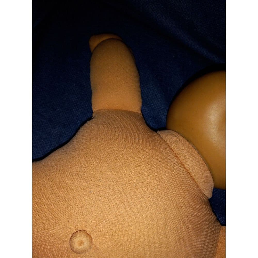 Uneeda Vintage Baby Doll Rare Mcmlxxx Plastic head All Cloth Body Bald Gree eyes - Thumbnail 10