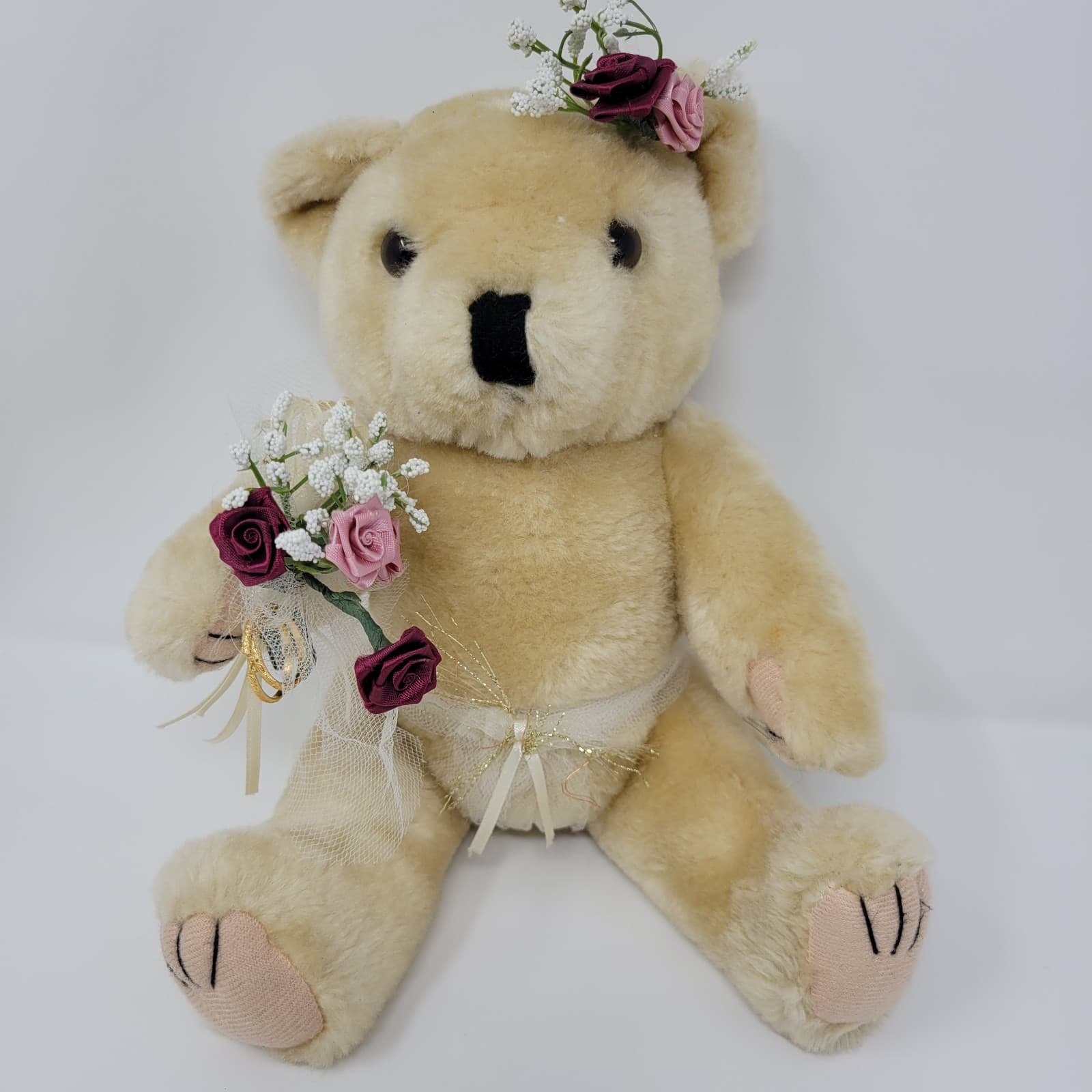 Ring Bearer Teddy Bear 2001 Pacific Craft Jointed Wedding | 12” Plush Vintage - Image 1