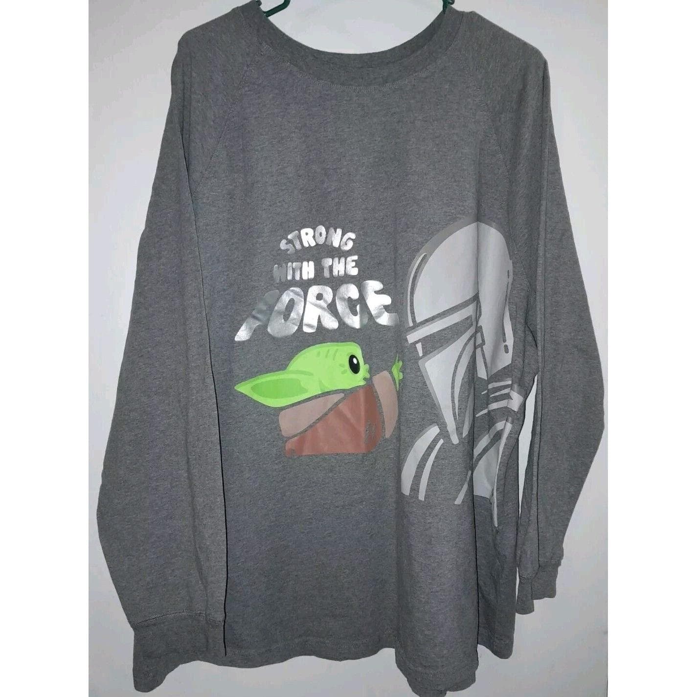 Star Wars Men's Adult XXXL (3XL) Baby Yoda Strong Force Long Sleeve Shirt - Image 1