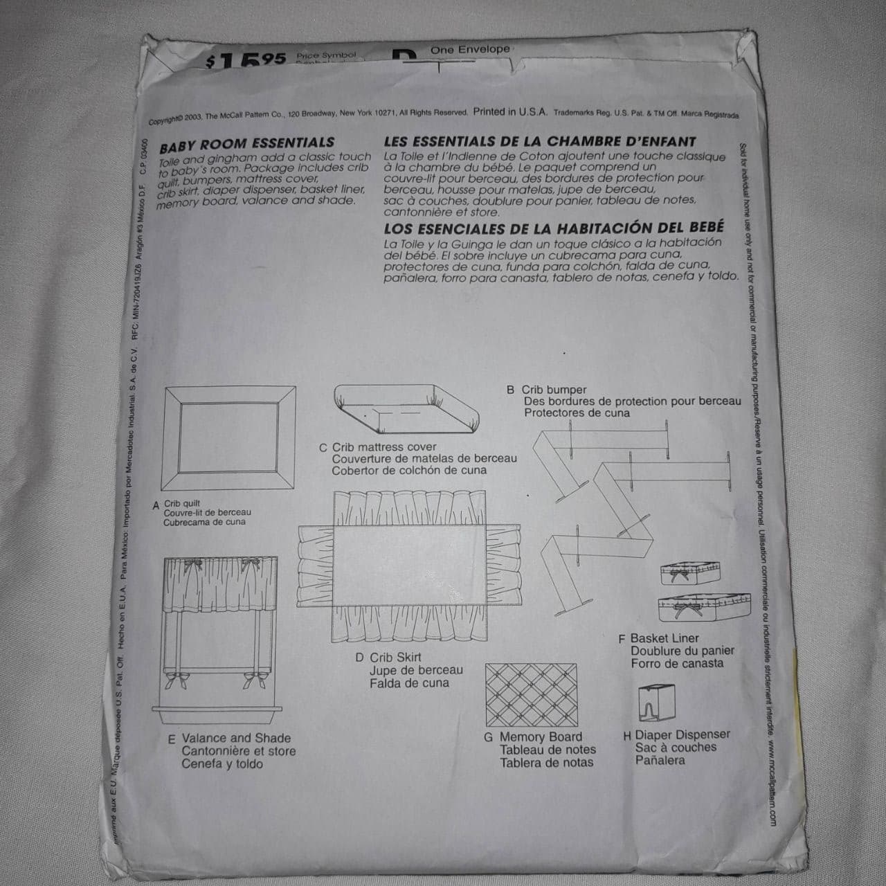 McCalls M4328 Pattern Baby Room Essentials Vintage inspired Nursery Quilt UC - Thumbnail 3