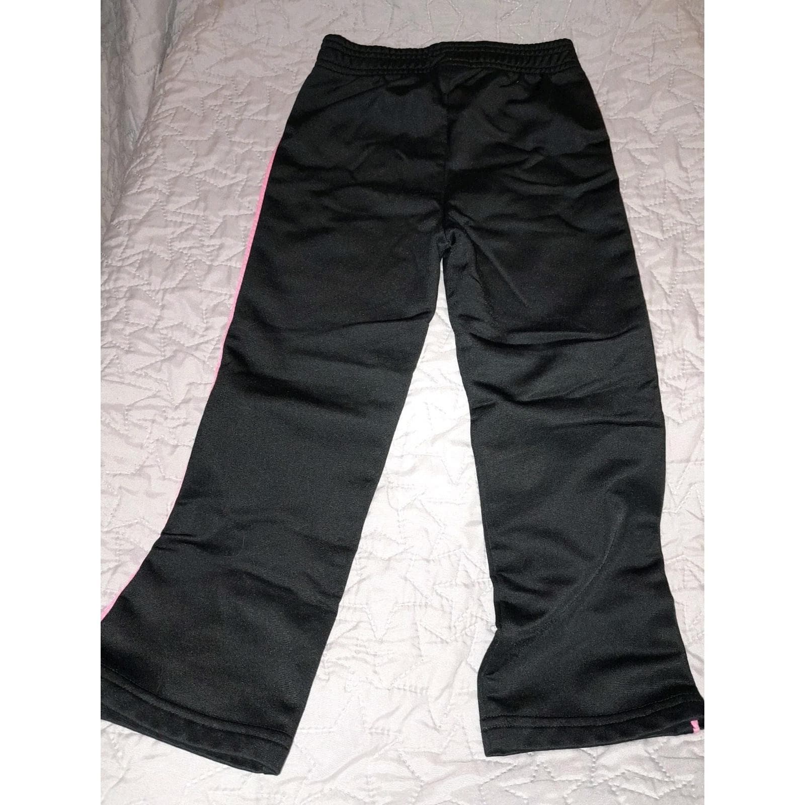 Under Armour Sweatpants Jogging Pants Black W Pink Stripe Size 3T - Thumbnail 5