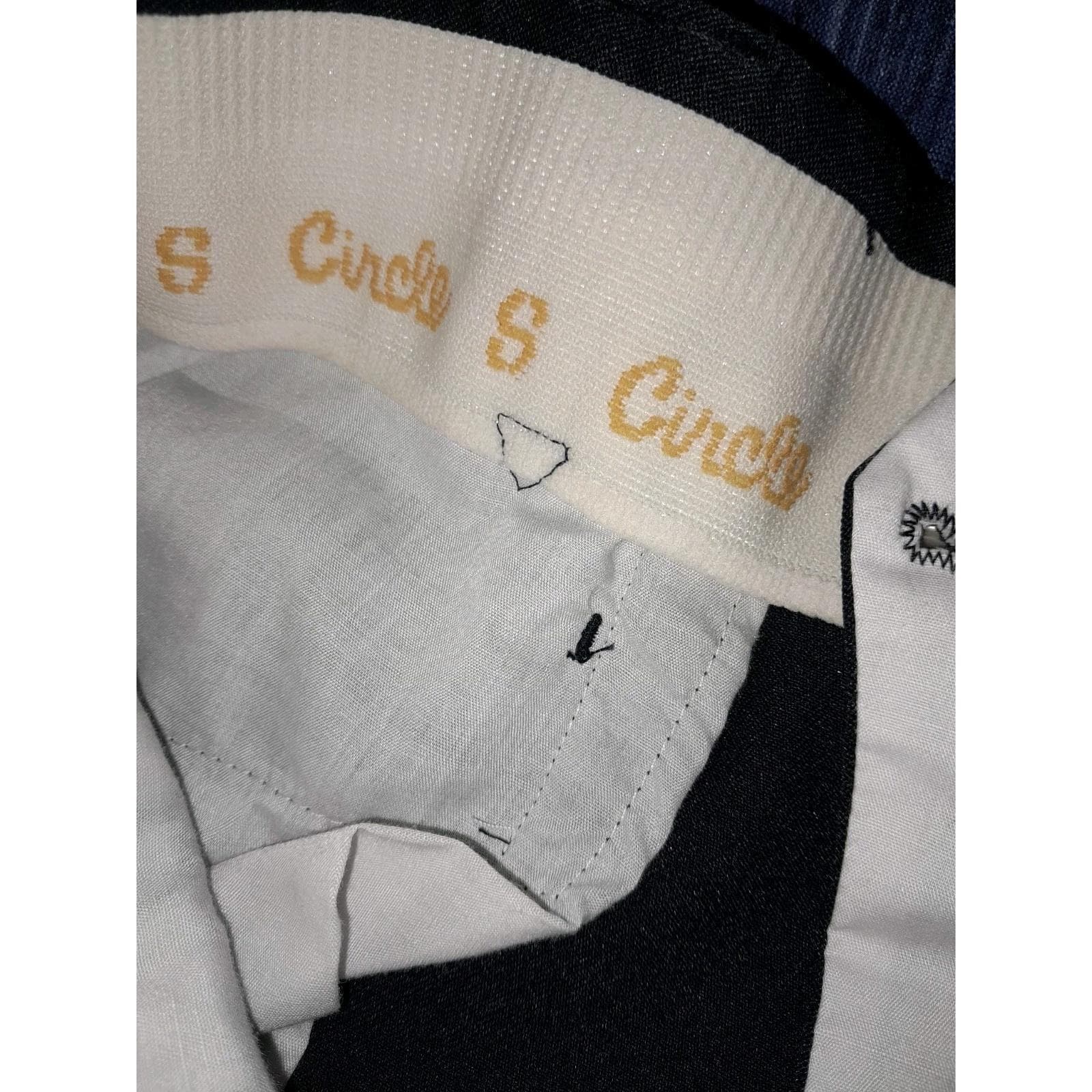 Vintage Circle S Pants Size 36 (36x28.5) Black Polyester Elastic Waist Western - Thumbnail 8
