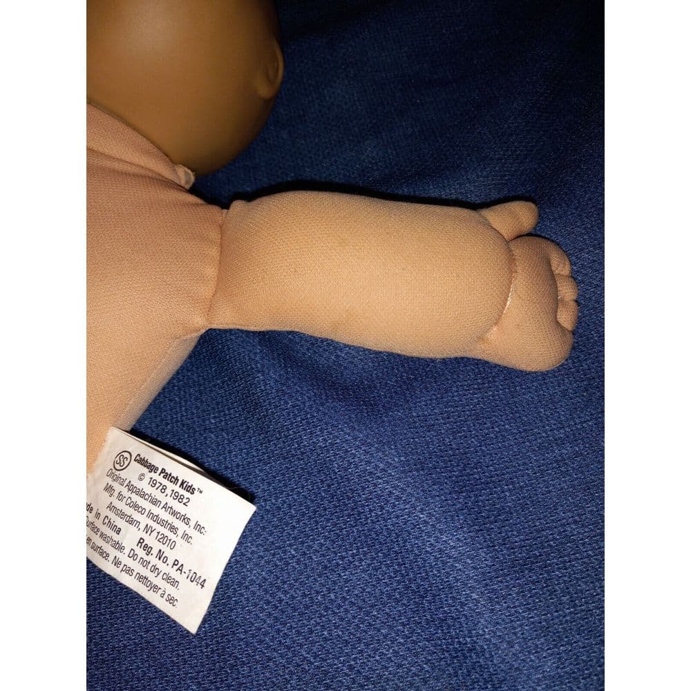 Uneeda Vintage Baby Doll Rare Mcmlxxx Plastic head All Cloth Body Bald Gree eyes - Thumbnail 9