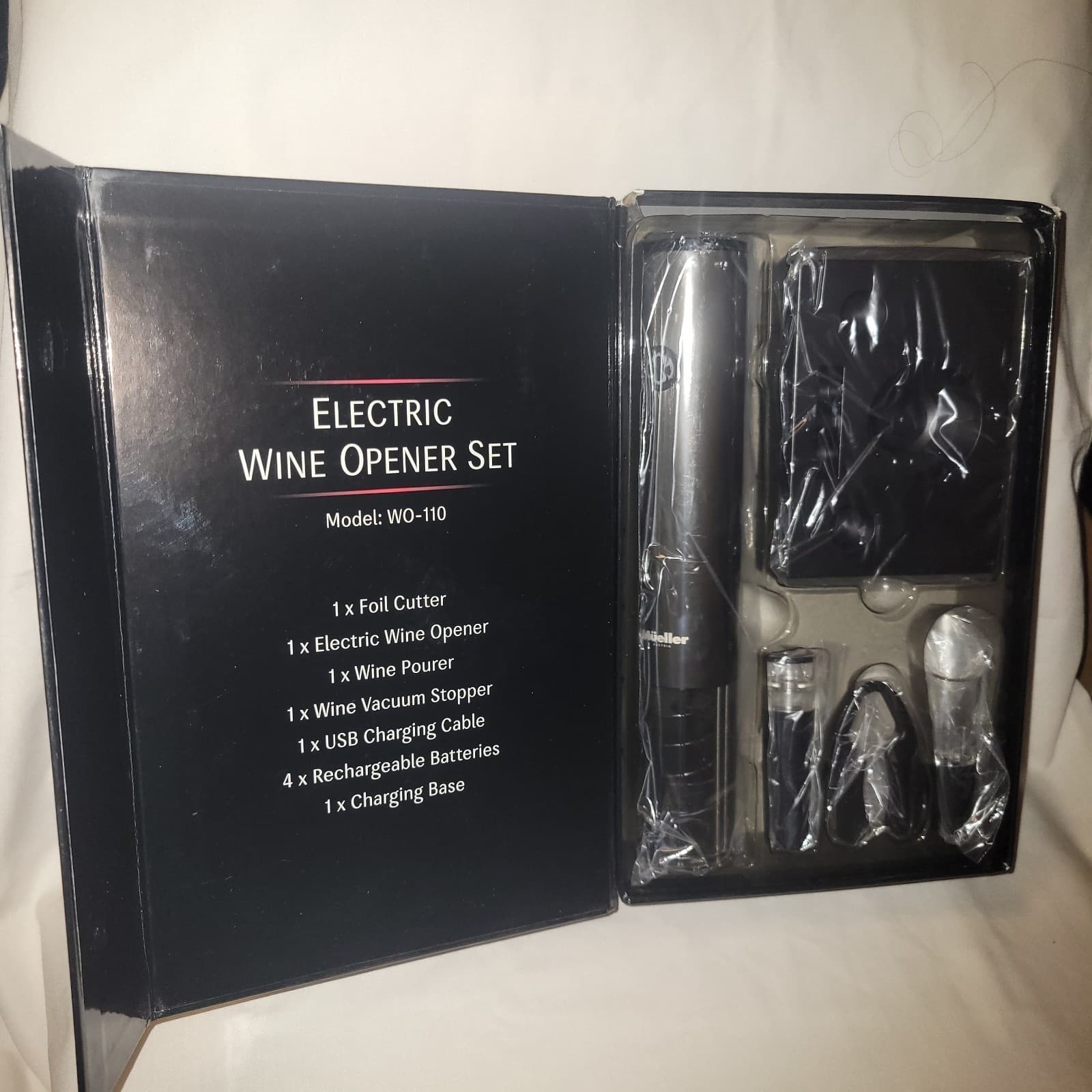 Mueller Electric Wine Opener Set Rechargeable Corkscrew with Accessories - Image 1