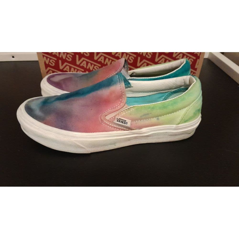 VANS Classic Slip-On Multicoloured Tye Dyed Men's 5 Women's 6.5 Box Included - Thumbnail 9