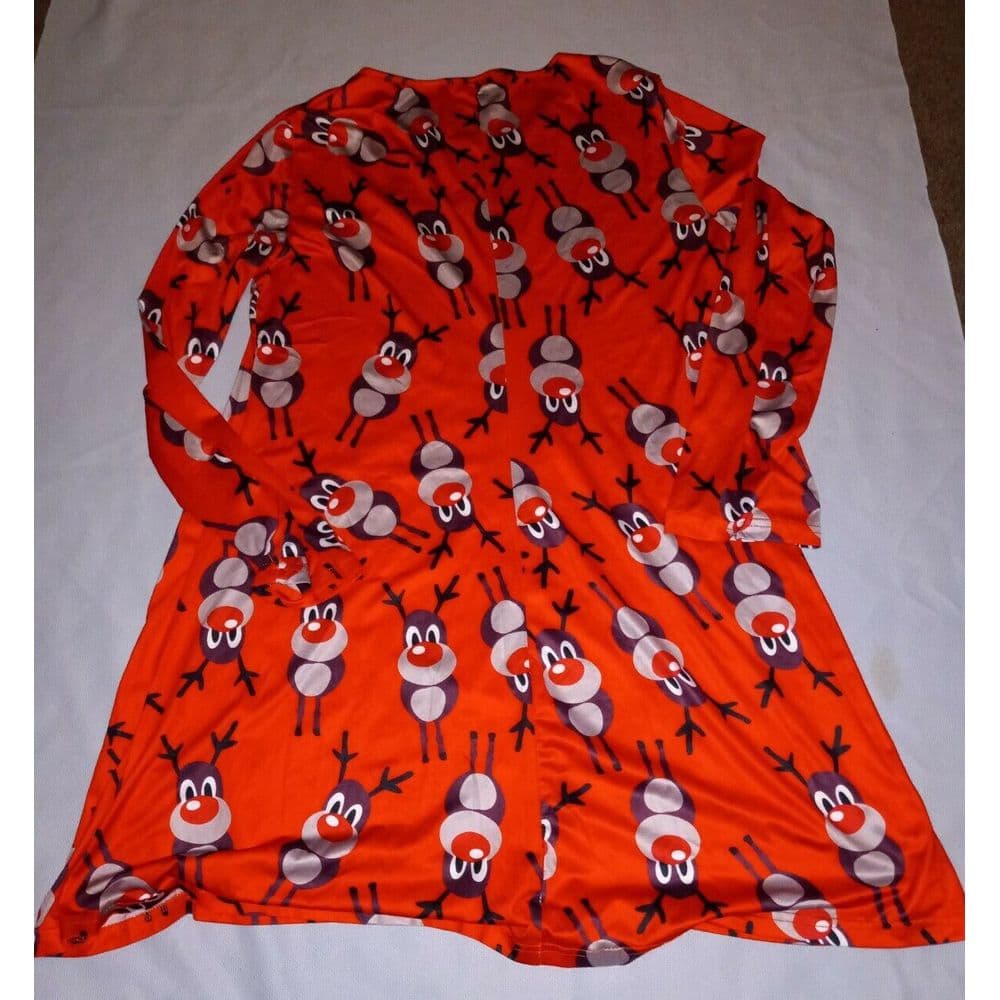Rudolfo The Red Nose Reindeer Long Sleeve Dress 2XL / XXL Loose fit Raiyage - Thumbnail 2