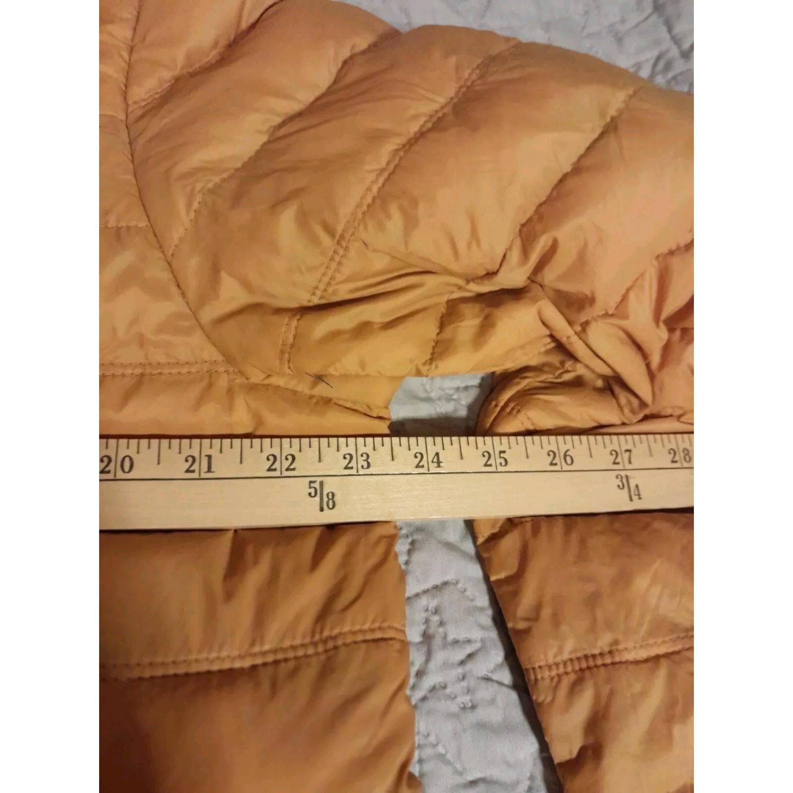 Tommy Hilfiger Women Jacket Mustard Puffer Logo Pockets Collar Sz L Natural Down - Thumbnail 7