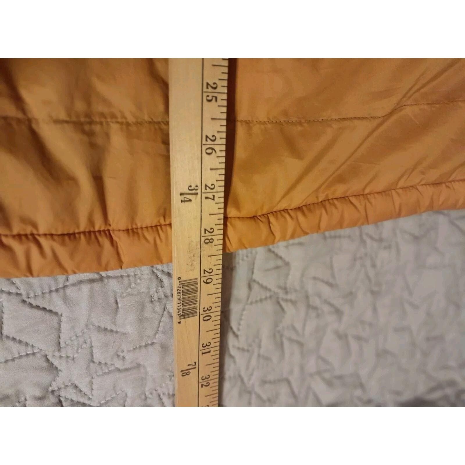 Tommy Hilfiger Women Jacket Mustard Puffer Logo Pockets Collar Sz L Natural Down - Thumbnail 8