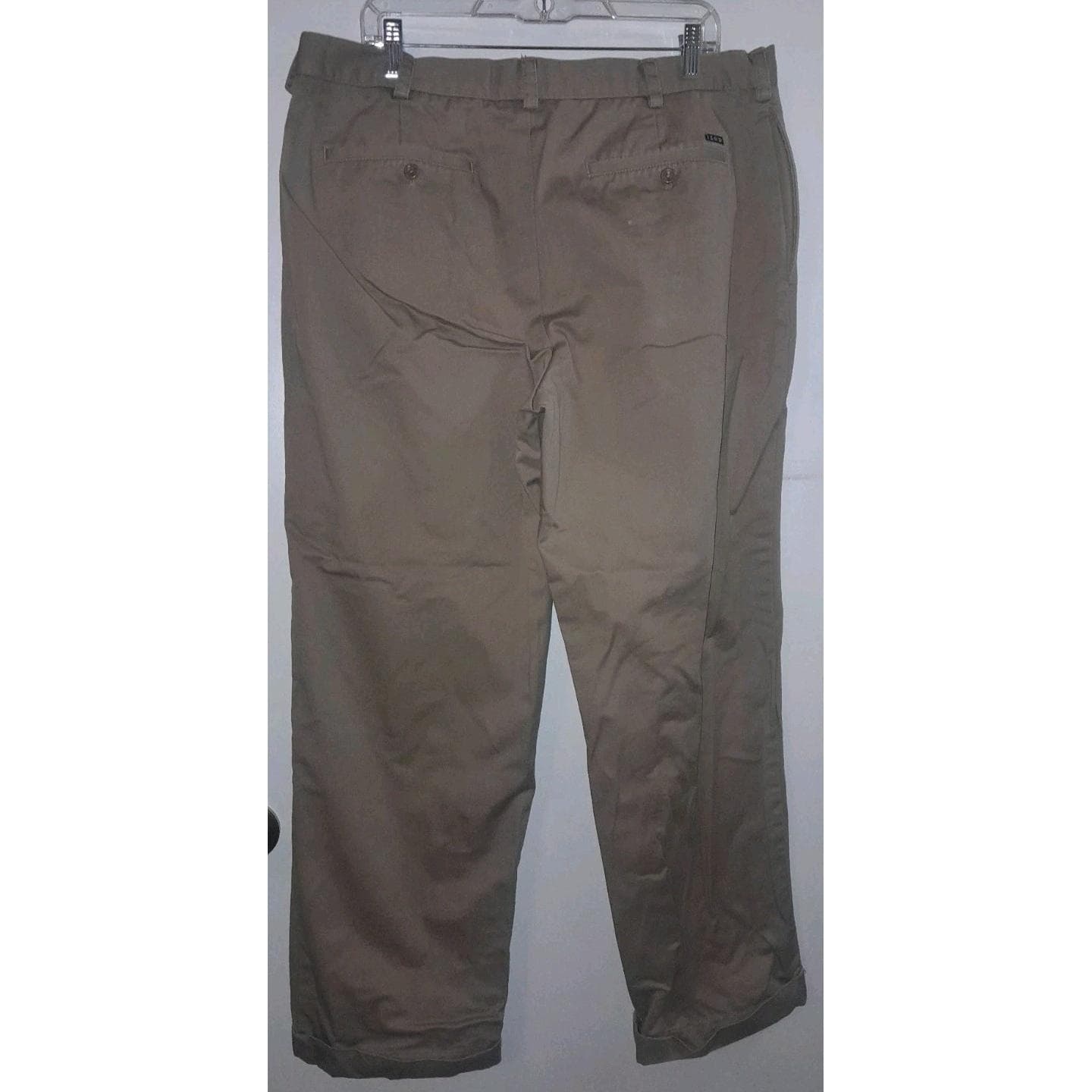 IZOD American Chino 38"x31" (40"x30.5") Classic Khaki Flat Front Straight Pants - Thumbnail 8