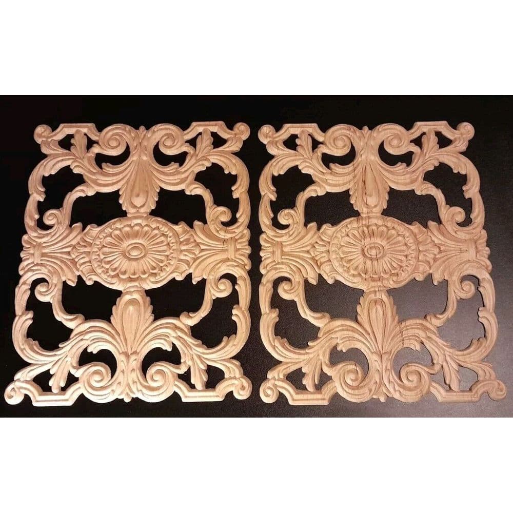 Acanthus Leaf Panels Furniture Applique Architectural Onlay 10 1/4" W X 13 1/4" - Thumbnail 2