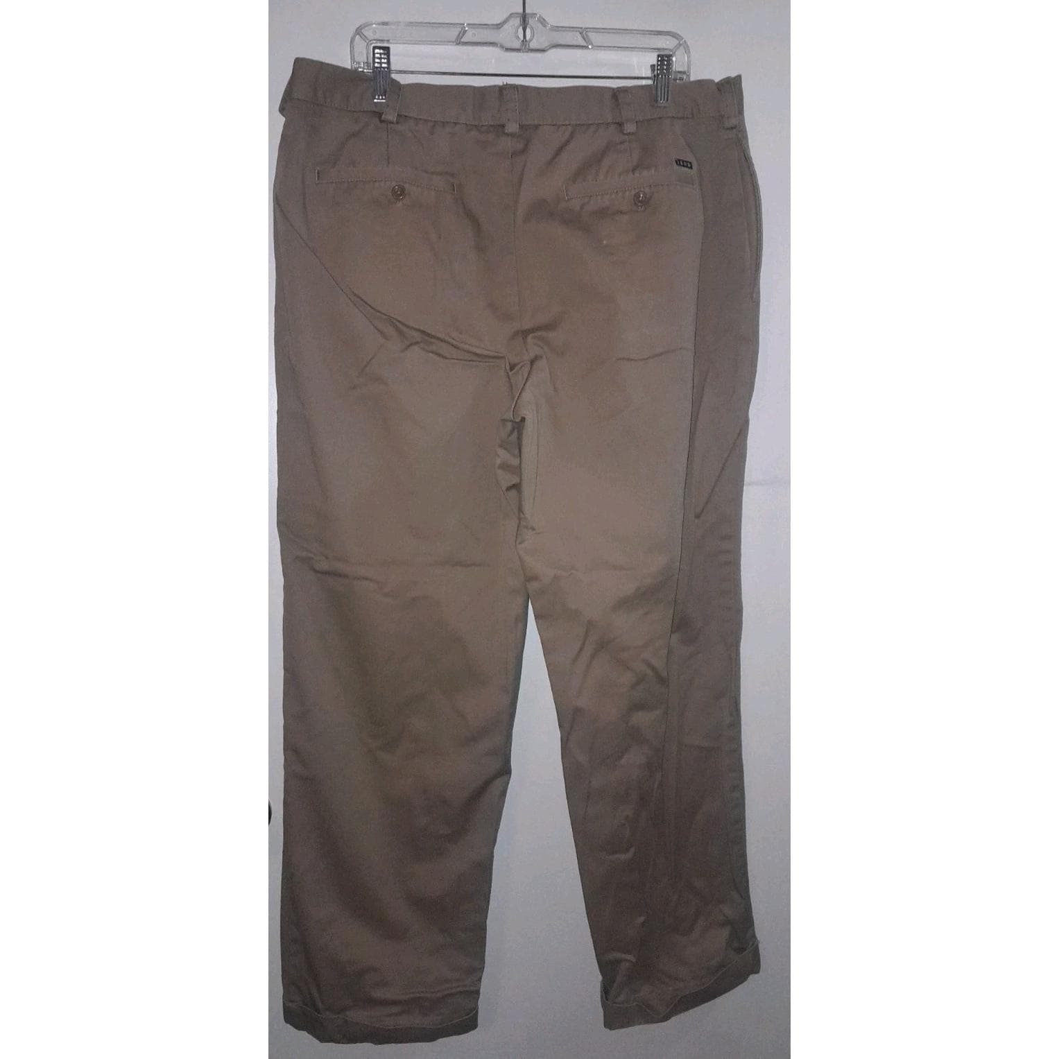 IZOD American Chino 38"x31" (40"x30.5") Classic Khaki Flat Front Straight Pants - Thumbnail 7