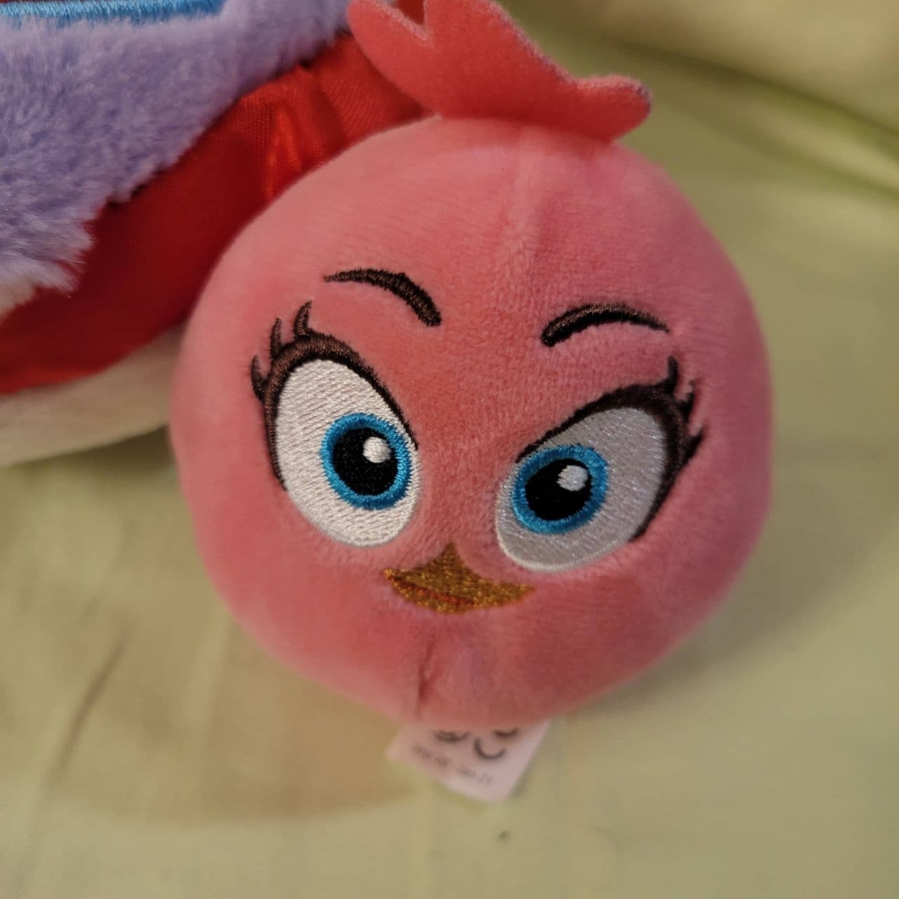 Angry Birds Plush Lot Stella Pink Bird & Mighty Eagle Superhero Purple 7" Rovio - Thumbnail 3