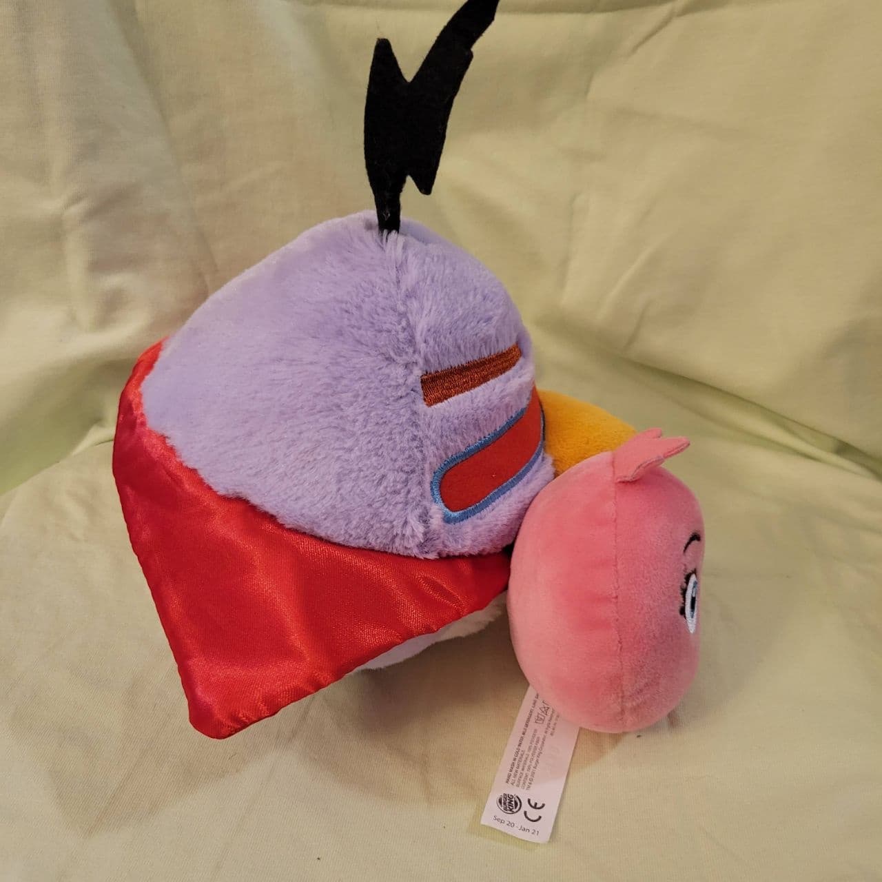 Angry Birds Plush Lot Stella Pink Bird & Mighty Eagle Superhero Purple 7" Rovio - Thumbnail 7