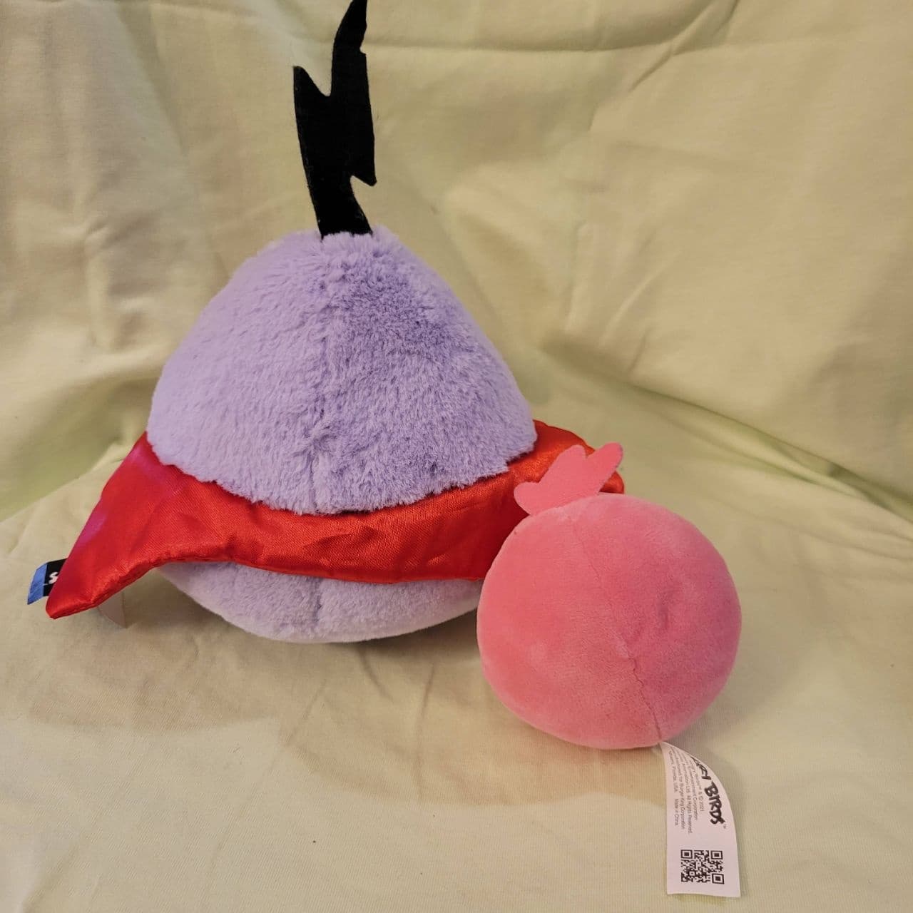 Angry Birds Plush Lot Stella Pink Bird & Mighty Eagle Superhero Purple 7" Rovio - Thumbnail 6