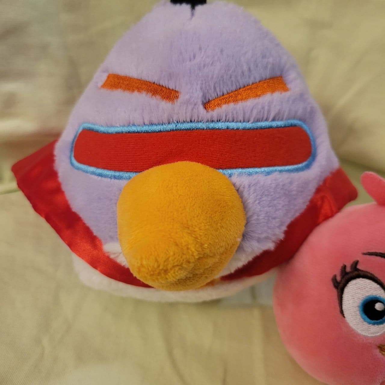 Angry Birds Plush Lot Stella Pink Bird & Mighty Eagle Superhero Purple 7" Rovio - Thumbnail 4