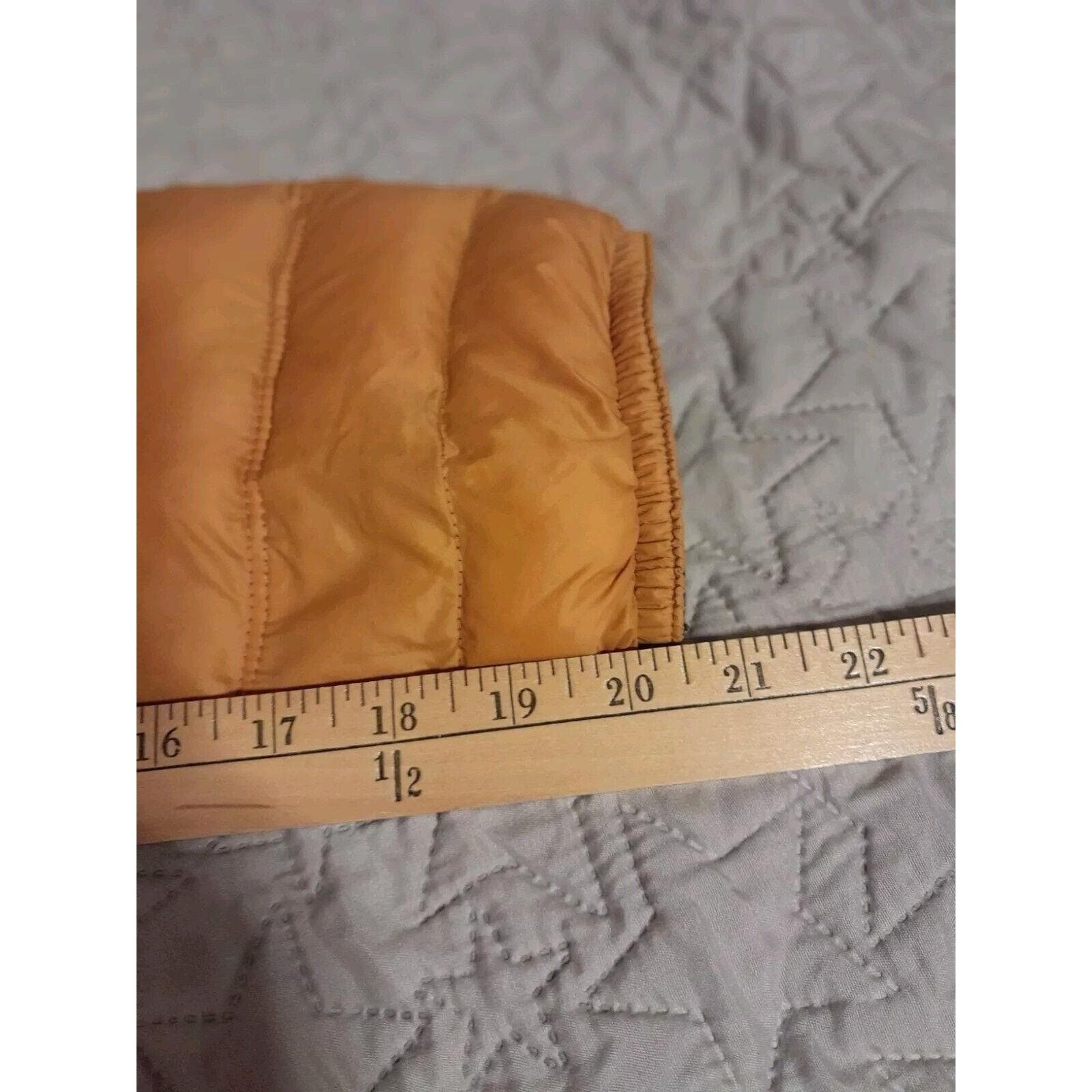 Tommy Hilfiger Women Jacket Mustard Puffer Logo Pockets Collar Sz L Natural Down - Thumbnail 6