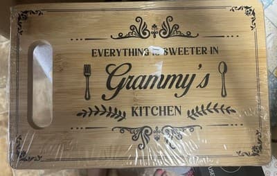 Bamboo Cutting Board 'Everything is Sweeter in Grammy's Kitchen' Quotes - Image 1