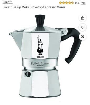Bialetti Moka Express 3 Cup Stovetop Espresso Maker Silver Aluminum - Image 1