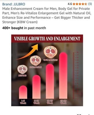 JJLBRO Male Enhancement Cream Gel for Men Enlargement Libido Erection 60g - Thumbnail 2