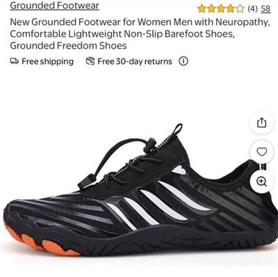Grounded Footwear Grounded Freedom Shoes Men's Non-Slip Black Athletic Sneaker - Image 1