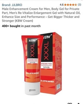 JJLBRO Male Enhancement Cream Gel for Men Enlargement Libido Erection 60g - Image 1