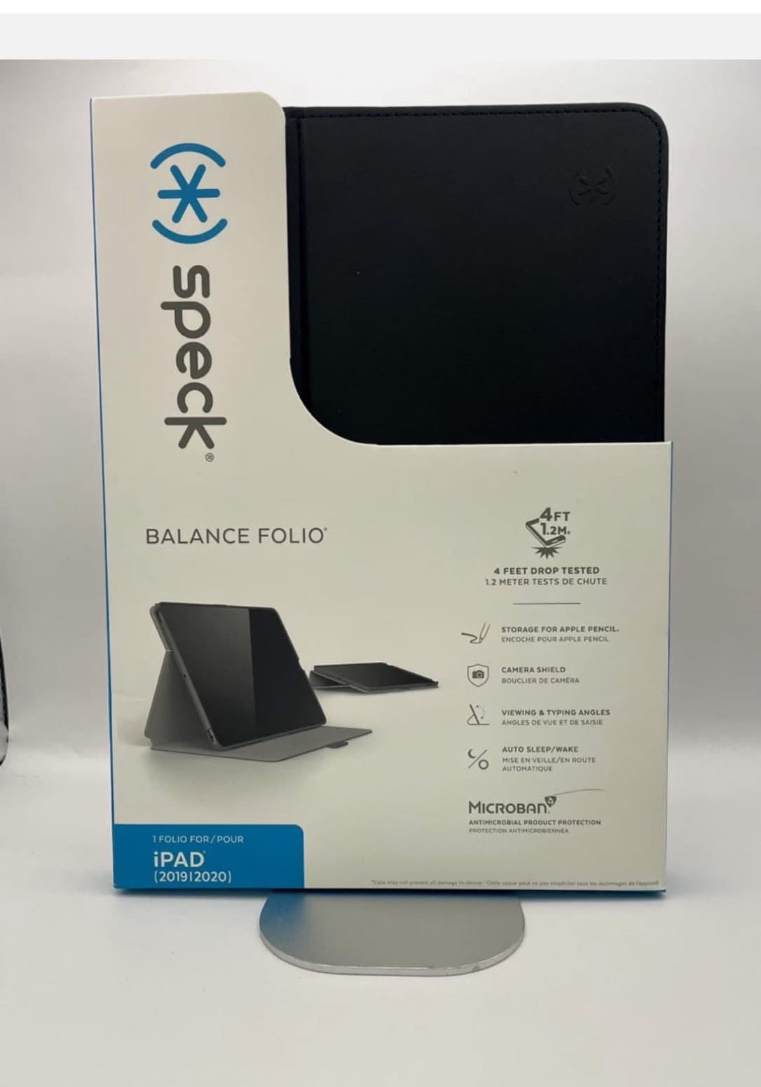 Speck Balance Folio Case for iPad 2019 2020 Black w/ Stand Pencil Holder - Image 1