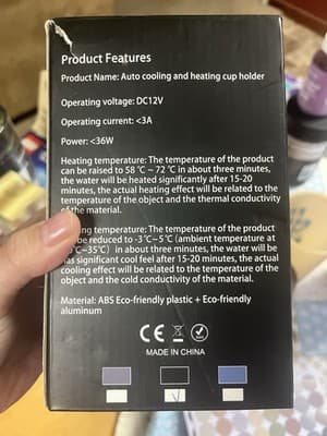 Auto Cooling and Heating Cup Holder 12V Dual Purpose ABS Plastic Aluminum - Thumbnail 2