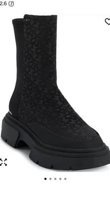DKNY Fleming Leather Mid-Calf Booties Black Pull On Block Heel Size 8.5 - Image 1