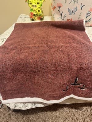 Sense Gnosis Jacquard 100% Cotton Hand Towels Set of 2 Burgundy Brown 13x29 - Thumbnail 2