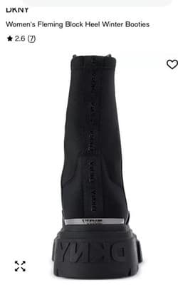 DKNY Fleming Leather Mid-Calf Booties Black Pull On Block Heel Size 8.5 - Thumbnail 3