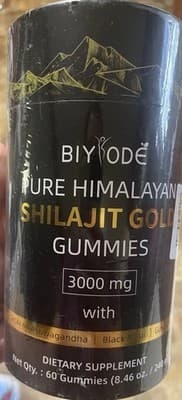 Biyode Himalayan Shilajit Gold Gummies 3000mg Vegan Gluten-Free 60 Count - Image 1