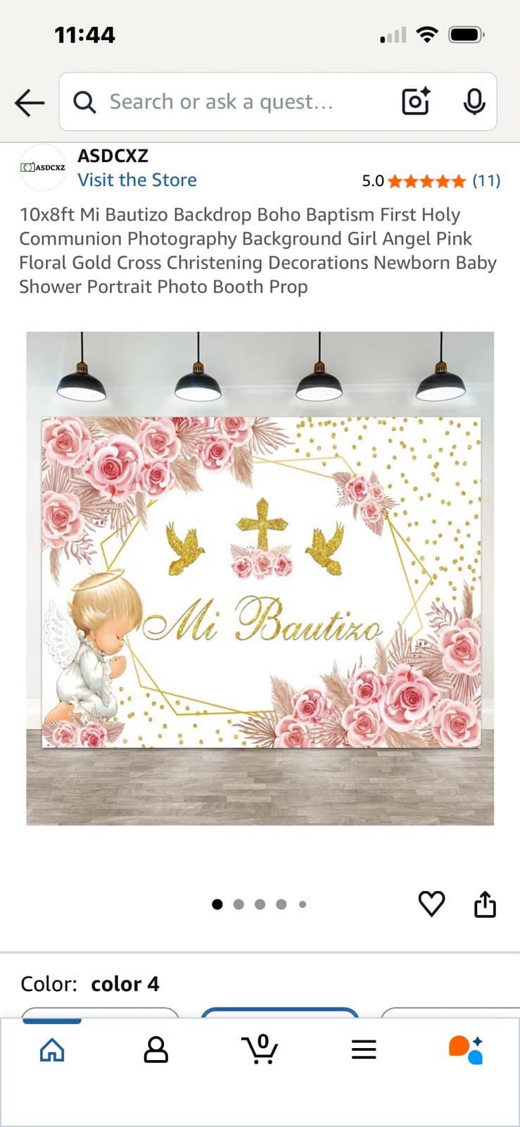 ASDCXZ 10x8ft Pink Floral Angel Backdrop - Image 1