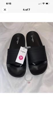 Goodfellow & Co Men's Black Slide Sandals Slip-On Plastic Upper Size 9/10 - Thumbnail 2