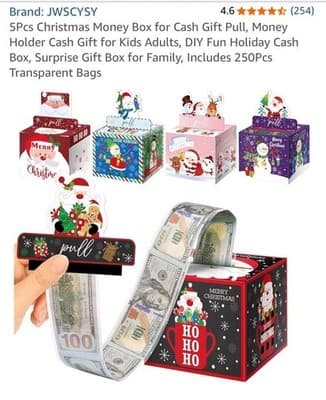 JWSCYSY 5pcs Christmas Gift Boxes Santa Claus Snowman Reindeer Multicolor Paper - Image 1