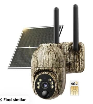 4G LTE Solar Security Camera 2K Pan/Tilt Night Vision Camouflage Outdoor - Image 1