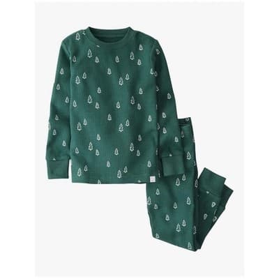 Little Planet by Carter's Organic Pajama Set Green Tree Print Women's S Long Sl… - Image 1