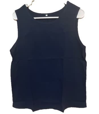 Women's L Sleeveless Round Neck Basic Tank Top Red/Navy/Black Pullover Solid - Thumbnail 2