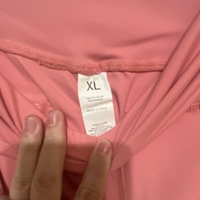Women's Pink Solid Capri Cargo Leggings w/ Pockets Stretch XL Polyester Blend - Thumbnail 2