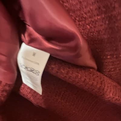 Women's Red Skirt Suit Set M Business Jacket & Skirt Polyester Wool Acrylic - Thumbnail 2