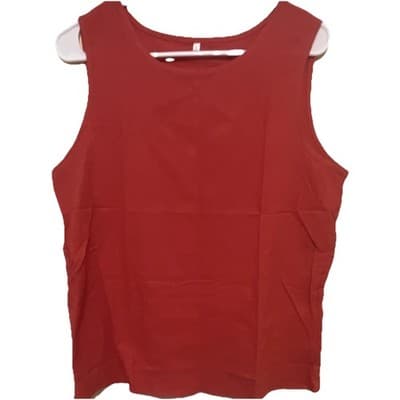 Women's L Sleeveless Round Neck Basic Tank Top Red/Navy/Black Pullover Solid - Image 1