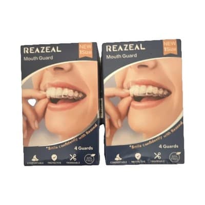 REAZEAL Mouth Guards 4-Pack Comfortable Protective Trimmable Dental Blue Adult - Image 1