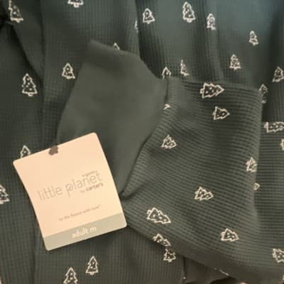 Little Planet by Carter's Organic Pajama Set Green Tree Print Women's M Christm… - Thumbnail 3