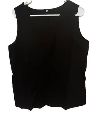 Women's L Sleeveless Round Neck Basic Tank Top Red/Navy/Black Pullover Solid - Thumbnail 3