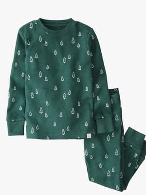 Little Planet by Carter's Organic Pajama Set Green Tree Print Women's M Christm… - Thumbnail 2