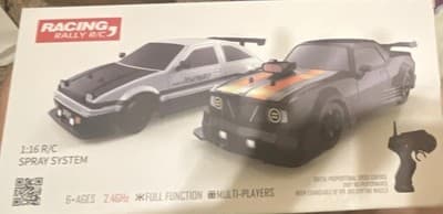 HB Toys 1:16 Racing Rally RC Car 4WD Electric Spray System Black Gray - Thumbnail 2