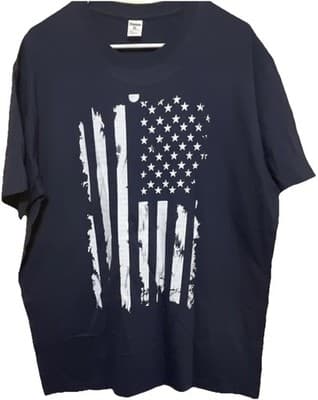 Premium XL Men's Navy Graphic American Flag Cotton Short Sleeve Tee