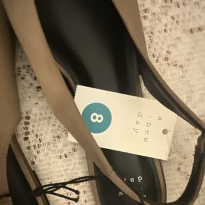 A New Day Women's Beige Ballet Flats Pointed Toe Bow Buckle Size 8 - Thumbnail 2
