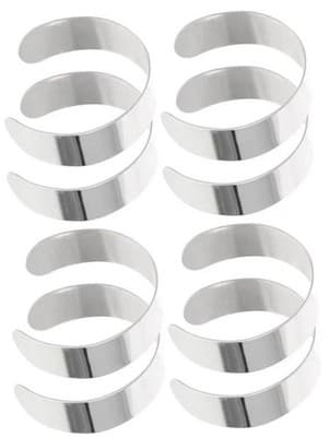 Veemoon Adjustable Cuff Bangle 304 Stainless Steel Silver Bracelet Blanks