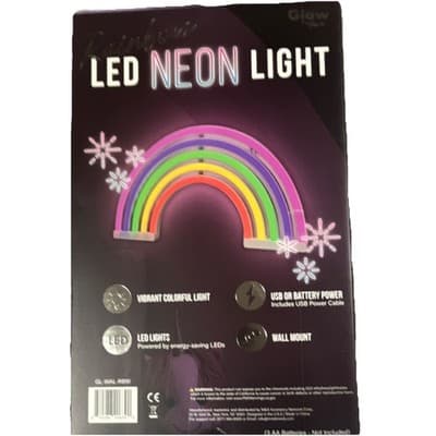 Glow Rainbow LED Neon Light Wall Mounted USB Battery Multicolor Indoor Bedroom - Thumbnail 2